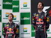 GP BRASILE, 27.11.2011- Gara, Sebastian Vettel (GER), Red Bull Racing, RB7 secondo e Mark Webber (AUS), Red Bull Racing, RB7 vincitore 