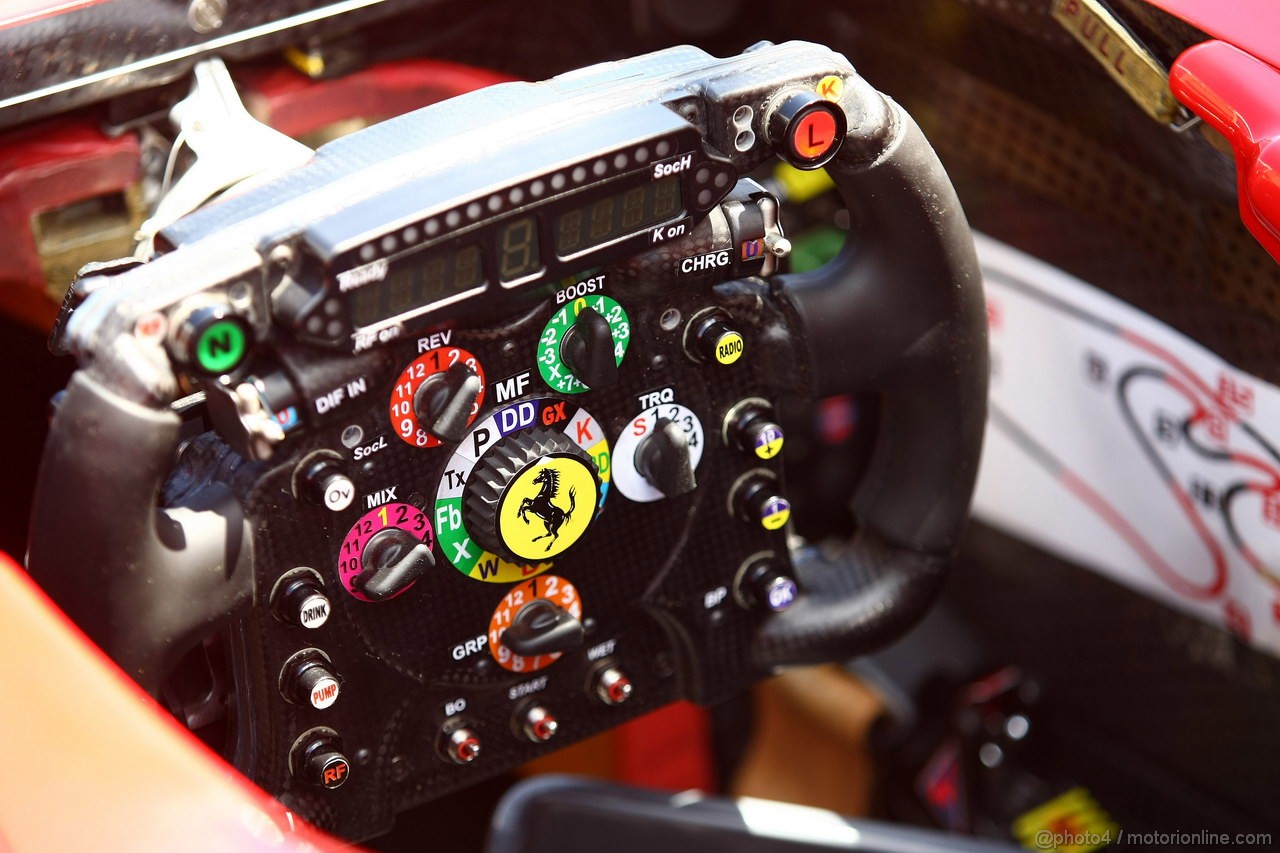 GP BRASILE, 24.11.2011- Steering wheel of Ferrari, F-150 Italia 