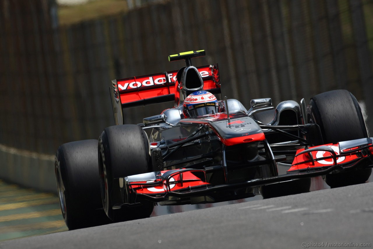 GP BRASILE, 26.11.2011- Prove Libere 3, Sabato, Jenson Button (GBR), McLaren  Mercedes, MP4-26 