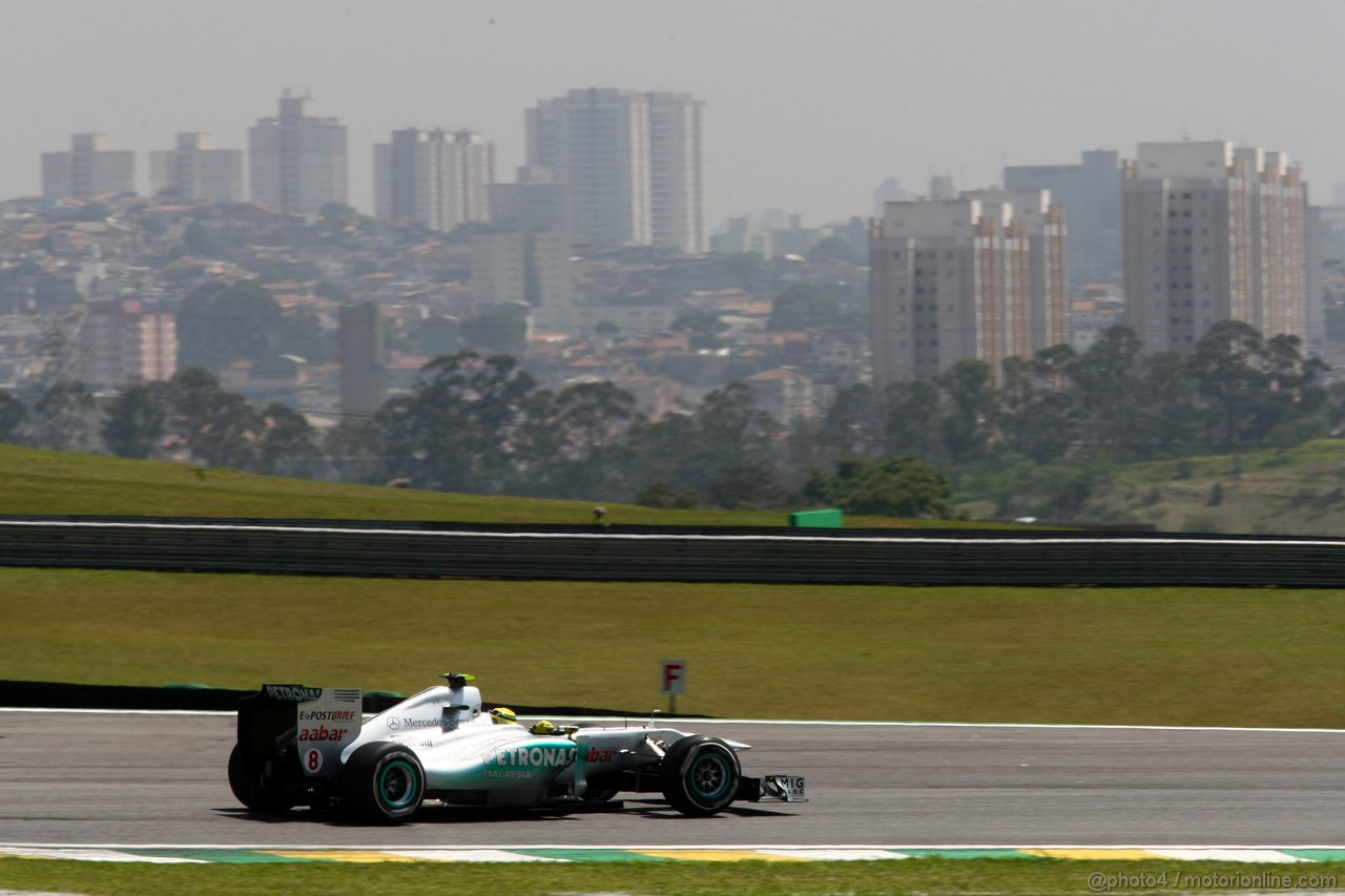 GP BRASILE, 25.11.2011- Prove Libere 1, Venerdi', Nico Rosberg (GER), Mercedes GP Petronas F1 Team, MGP W02 
