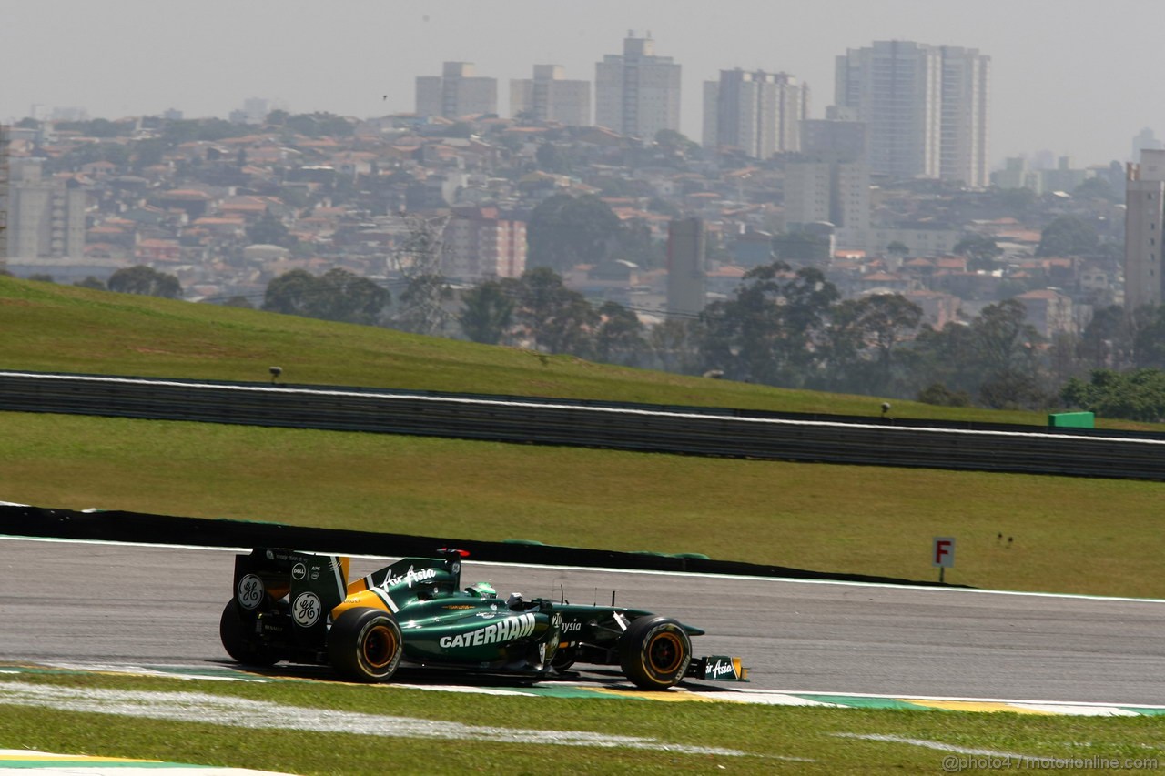GP BRASILE, 25.11.2011- Prove Libere 1, Venerdi', Heikki Kovalainen (FIN), Team Lotus, TL11 