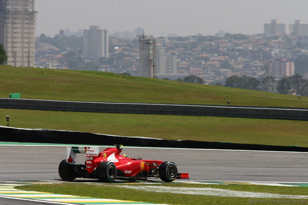 GP BRASILE, 25.11.2011- Prove Libere 1, Venerdi', Felipe Massa (BRA), Ferrari, F-150 Italia 