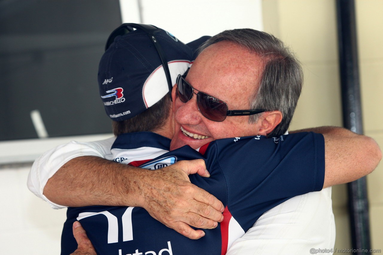 GP BRASILE, 25.11.2011- Prove Libere 1, Venerdi', Rubens Barrichello (BRA), Williams FW33 e his father Rubens