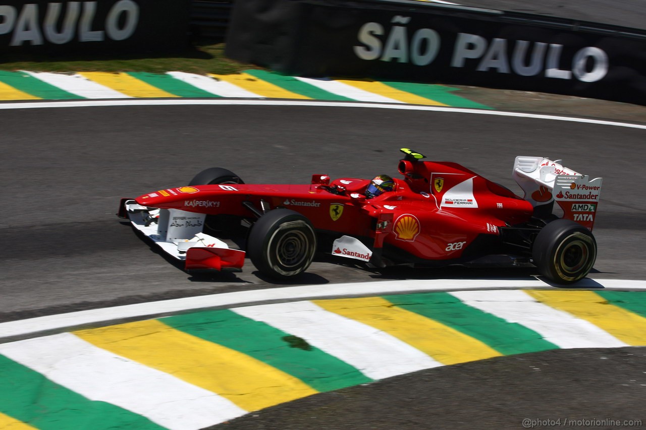 GP BRASILE, 25.11.2011- Prove Libere 1, Venerdi', Felipe Massa (BRA), Ferrari, F-150 Italia 