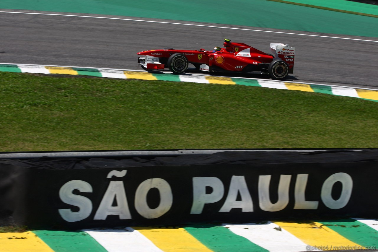 GP BRASILE, 25.11.2011- Prove Libere 1, Venerdi', Felipe Massa (BRA), Ferrari, F-150 Italia 