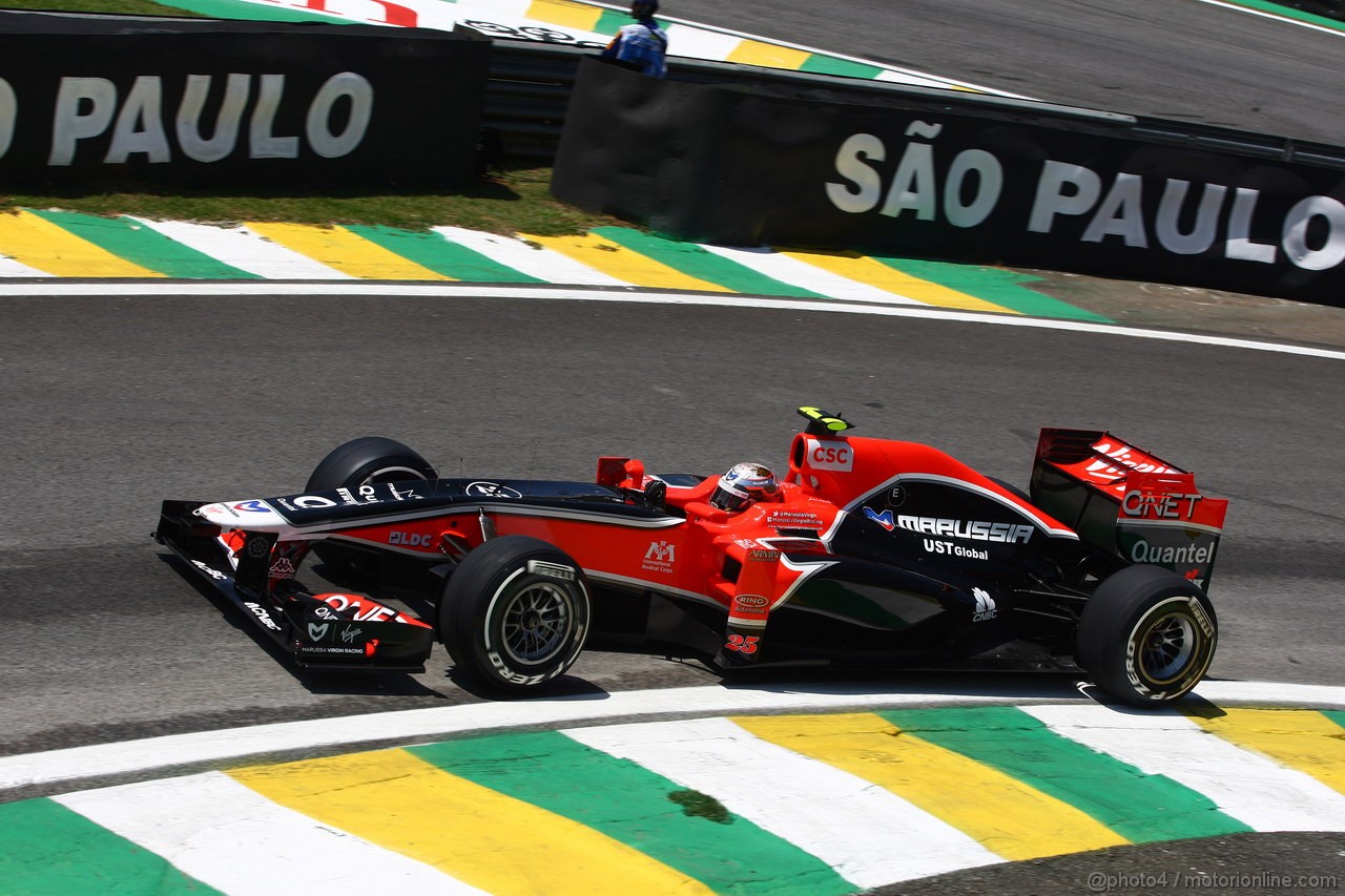 GP BRASILE, 25.11.2011- Prove Libere 1, Venerdi', Jerome D'Ambrosio (BEL), Marussia Virgin Racing VR-02 