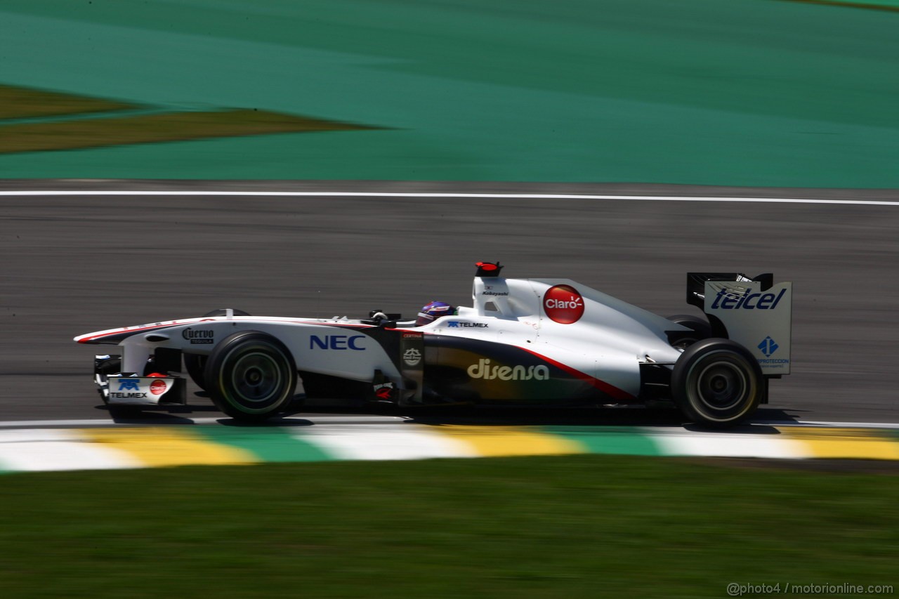 GP BRASILE, 25.11.2011- Prove Libere 1, Venerdi', Kamui Kobayashi (JAP), Sauber F1 Team C30 