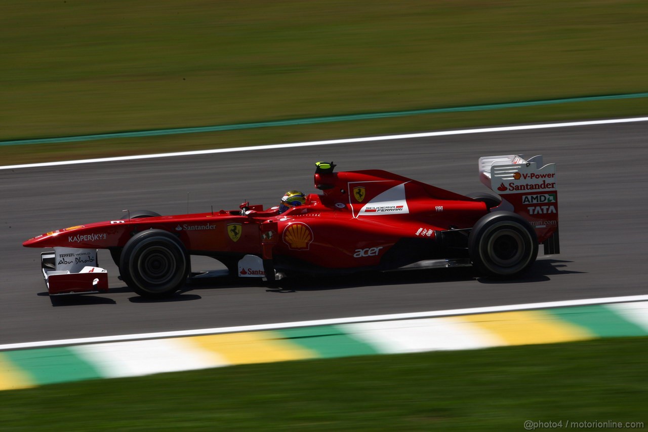 GP BRASILE, 25.11.2011- Prove Libere 1, Venerdi', Felipe Massa (BRA), Ferrari, F-150 Italia 