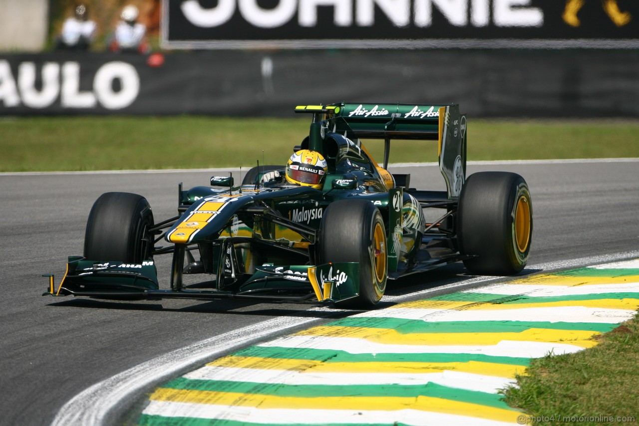 GP BRASILE, 25.11.2011- Prove Libere 1, Venerdi', Luiz Razia (BRA), Test Driver, Team Lotus, TL11  