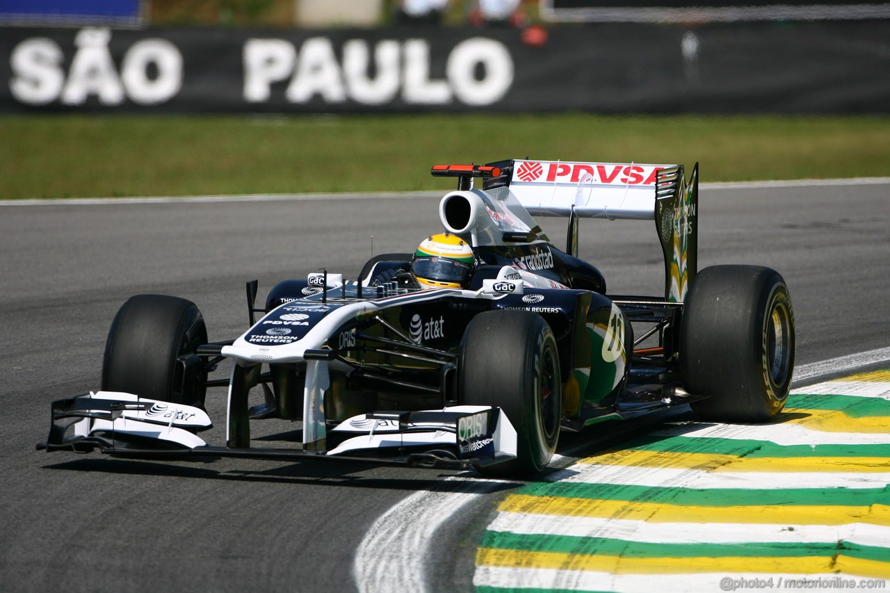 GP BRASILE, 25.11.2011- Prove Libere 1, Venerdi', Rubens Barrichello (BRA), Williams FW33 