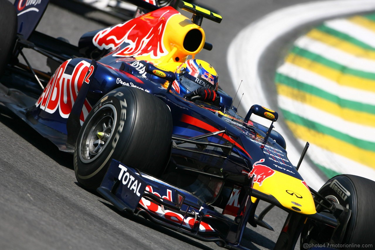 GP BRASILE, 25.11.2011- Prove Libere 1, Venerdi', Mark Webber (AUS), Red Bull Racing, RB7 