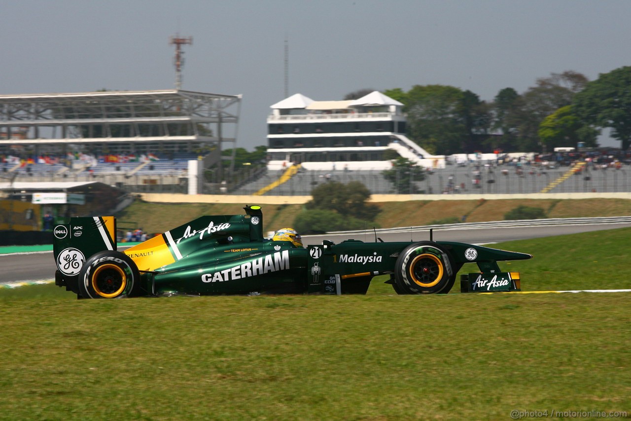 GP BRASILE, 25.11.2011- Prove Libere 1, Venerdi', Luiz Razia (BRA), Test Driver, Team Lotus, TL11  