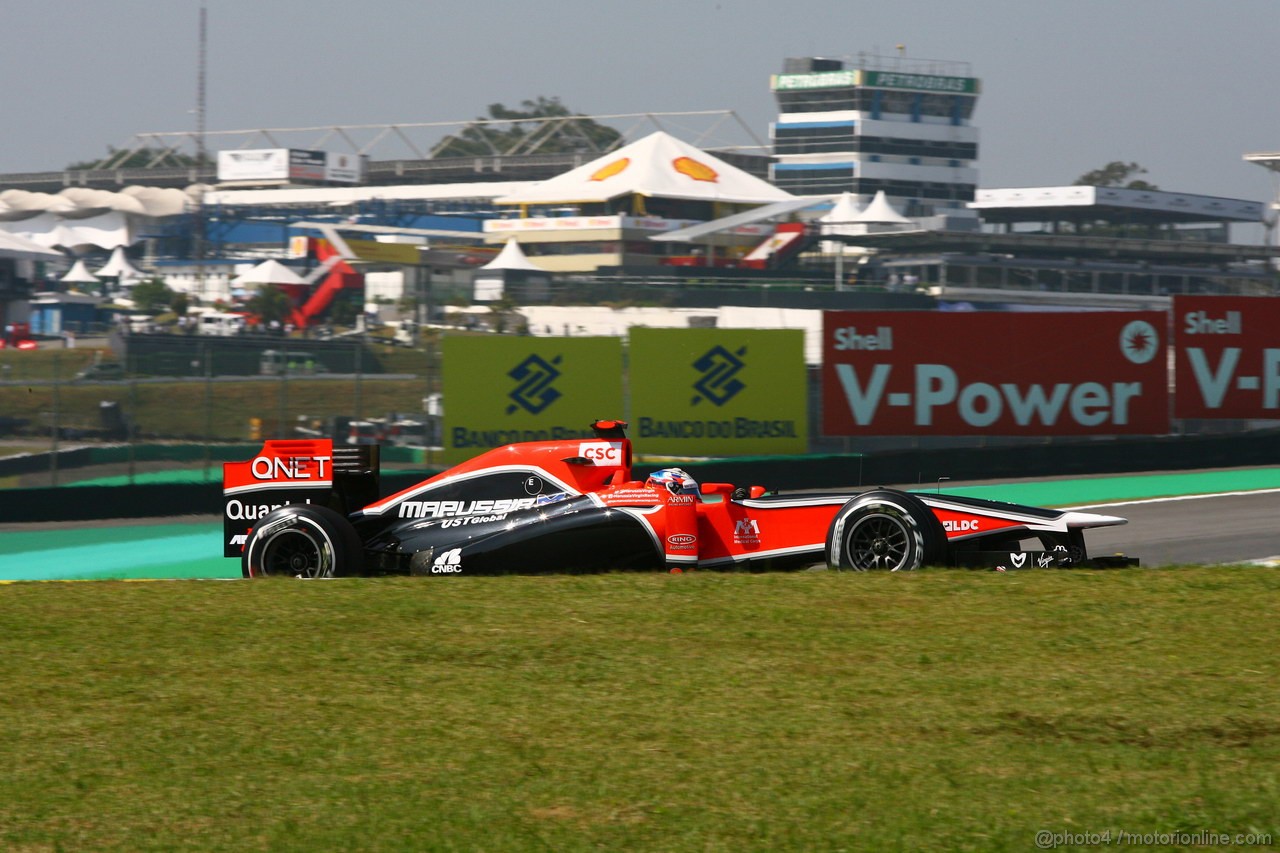 GP BRASILE, 25.11.2011- Prove Libere 1, Venerdi', Timo Glock (GER), Marussia Virgin Racing VR-02 