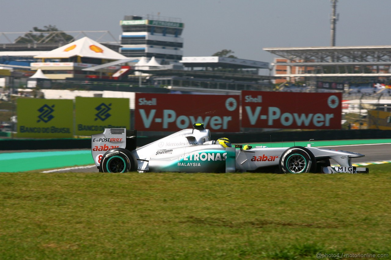 GP BRASILE, 25.11.2011- Prove Libere 1, Venerdi', Nico Rosberg (GER), Mercedes GP Petronas F1 Team, MGP W02 