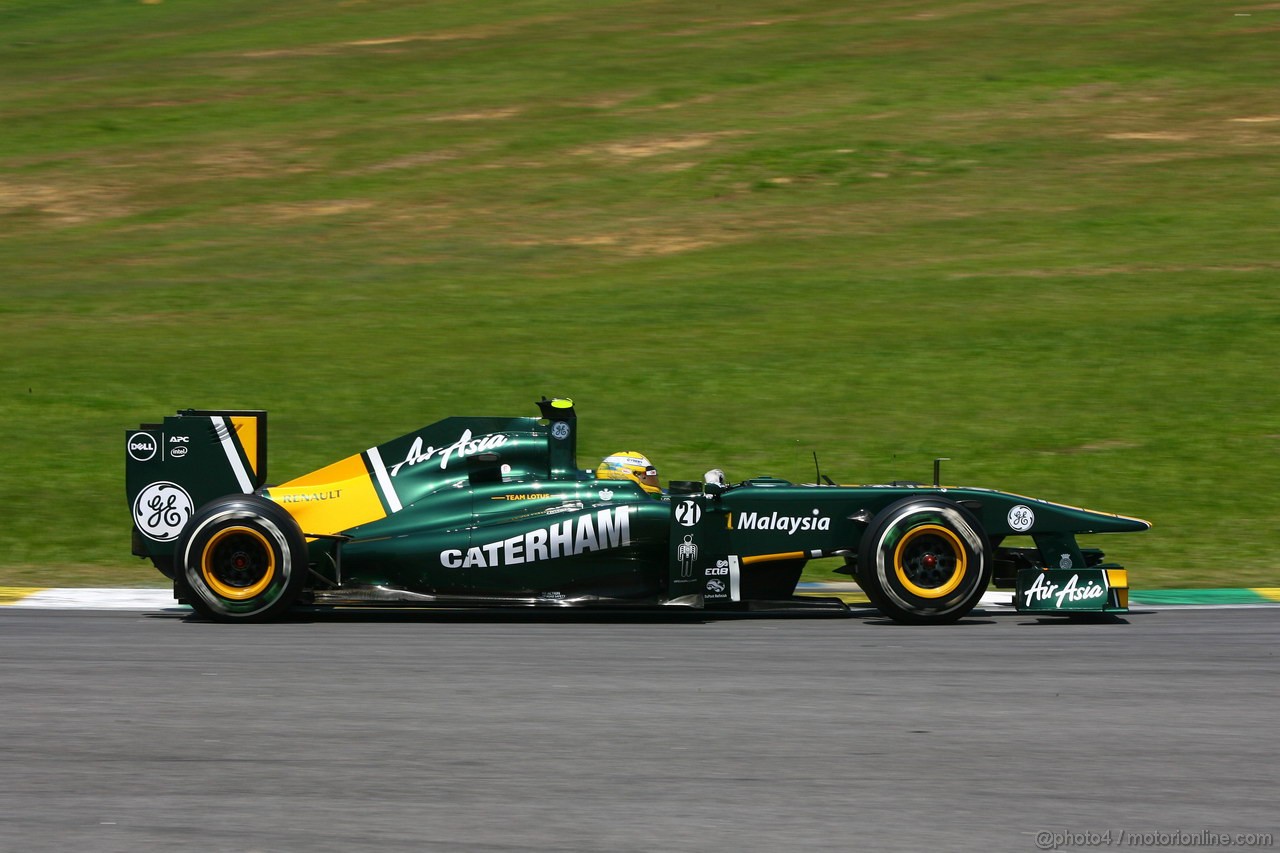 GP BRASILE, 25.11.2011- Prove Libere 1, Venerdi', Luiz Razia (BRA), Test Driver, Team Lotus, TL11  