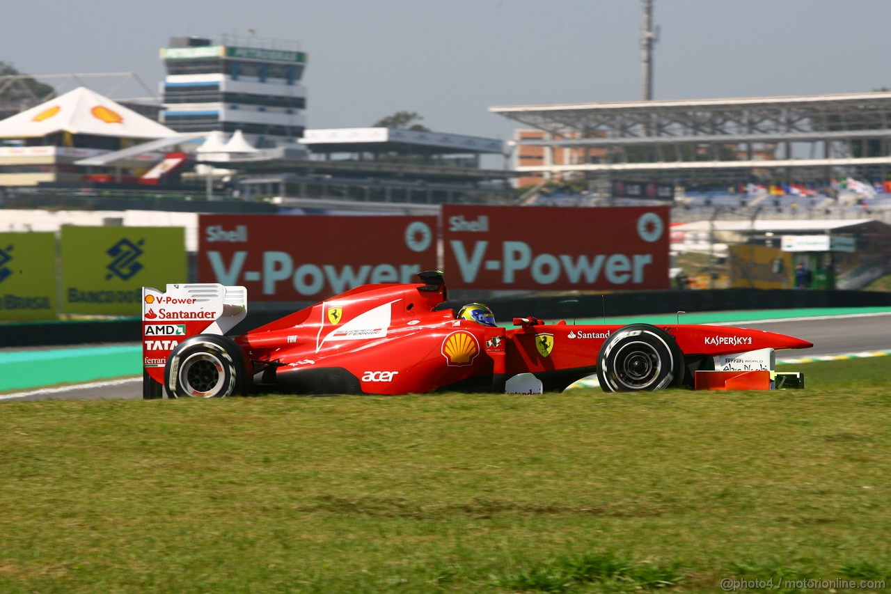 GP BRASILE, 25.11.2011- Prove Libere 1, Venerdi', Felipe Massa (BRA), Ferrari, F-150 Italia 