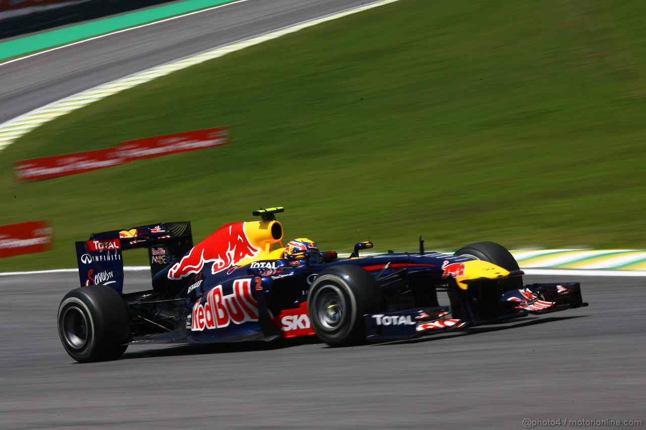 GP BRASILE, 25.11.2011- Prove Libere 1, Venerdi', Mark Webber (AUS), Red Bull Racing, RB7 