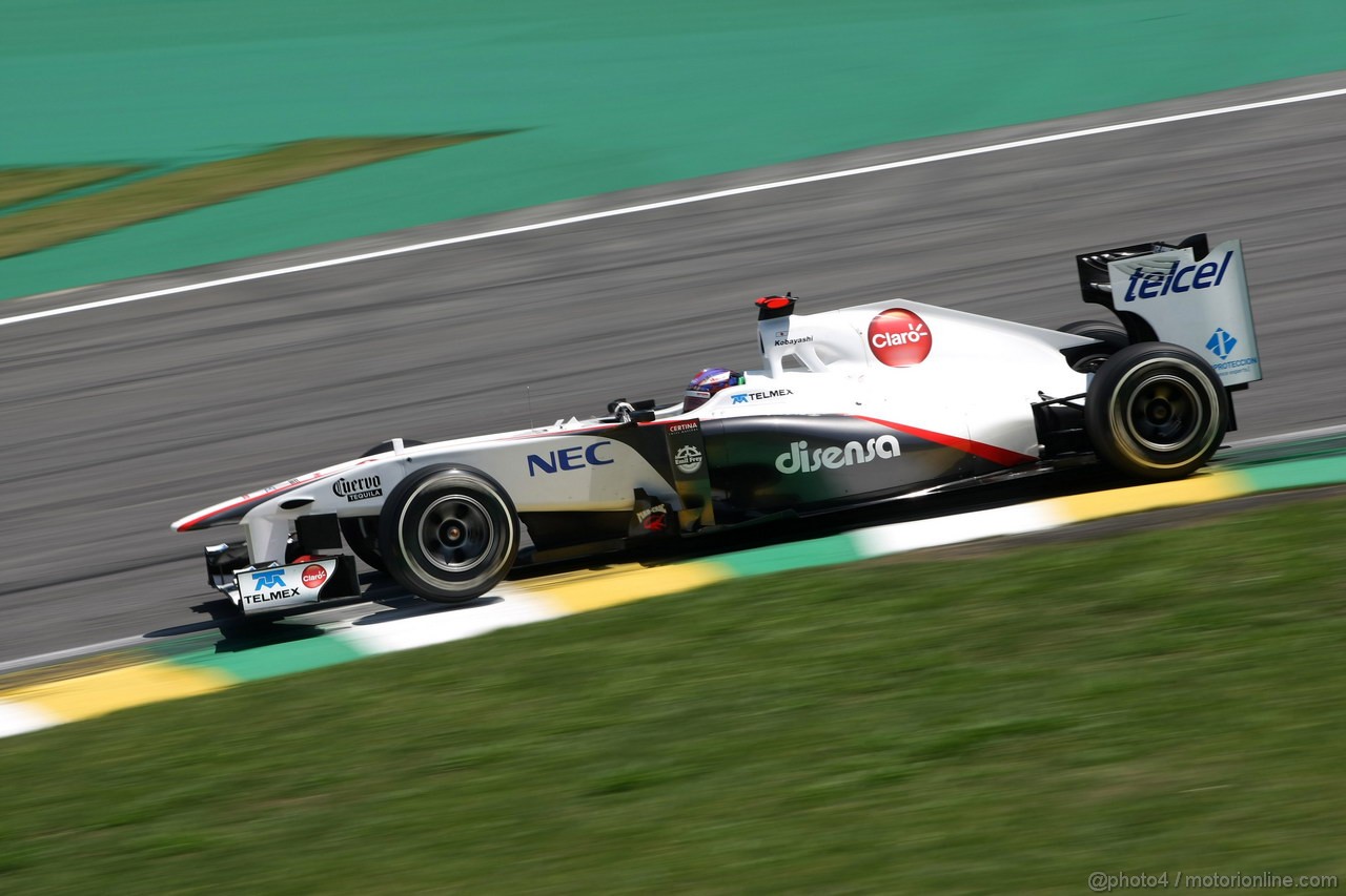 GP BRASILE, 25.11.2011- Prove Libere 2, Venerdi', Kamui Kobayashi (JAP), Sauber F1 Team C30 