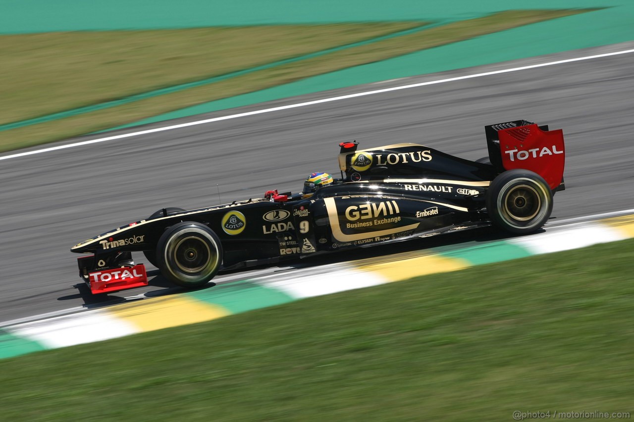 GP BRASILE, 25.11.2011- Prove Libere 2, Venerdi', Bruno Senna (BRA), Lotus Renault GP R31 