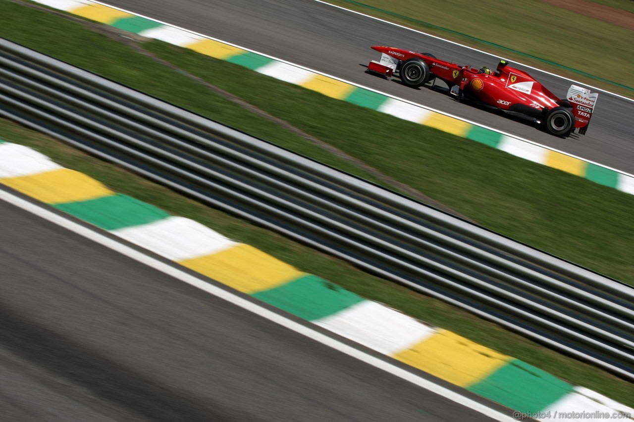 GP BRASILE, 25.11.2011- Prove Libere 2, Venerdi', Felipe Massa (BRA), Ferrari, F-150 Italia 