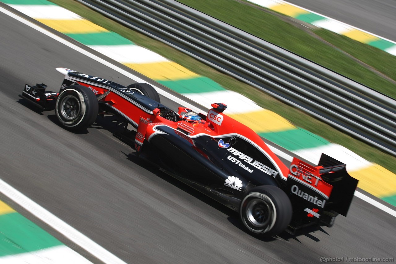 GP BRASILE, 25.11.2011- Prove Libere 2, Venerdi', Timo Glock (GER), Marussia Virgin Racing VR-02 
