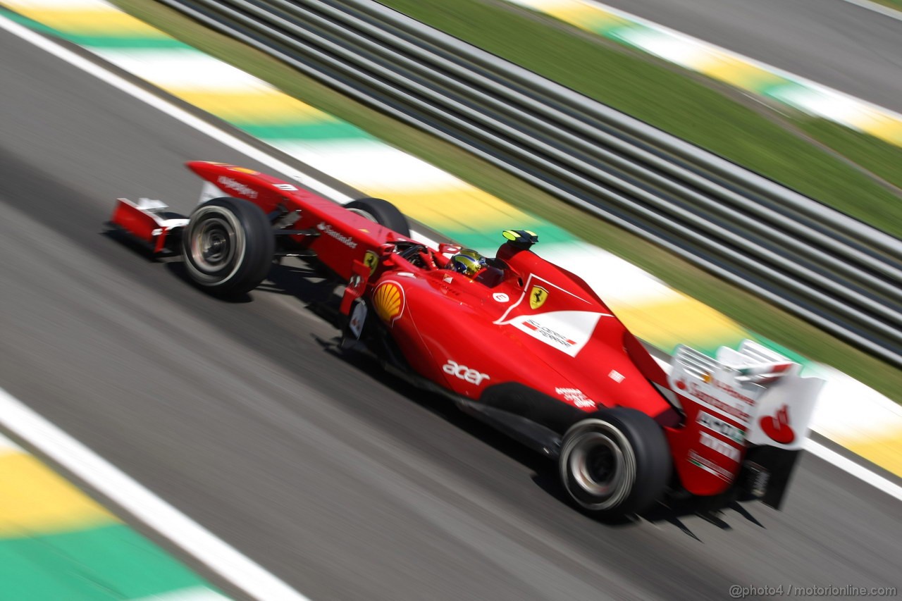 GP BRASILE, 25.11.2011- Prove Libere 2, Venerdi', Felipe Massa (BRA), Ferrari, F-150 Italia 
