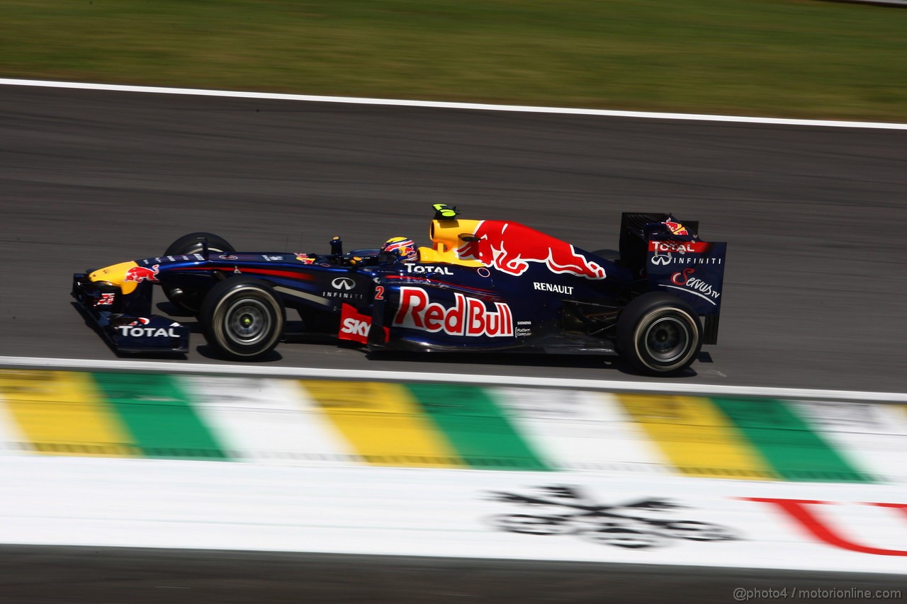 GP BRASILE, 25.11.2011- Prove Libere 2, Venerdi', Mark Webber (AUS), Red Bull Racing, RB7 