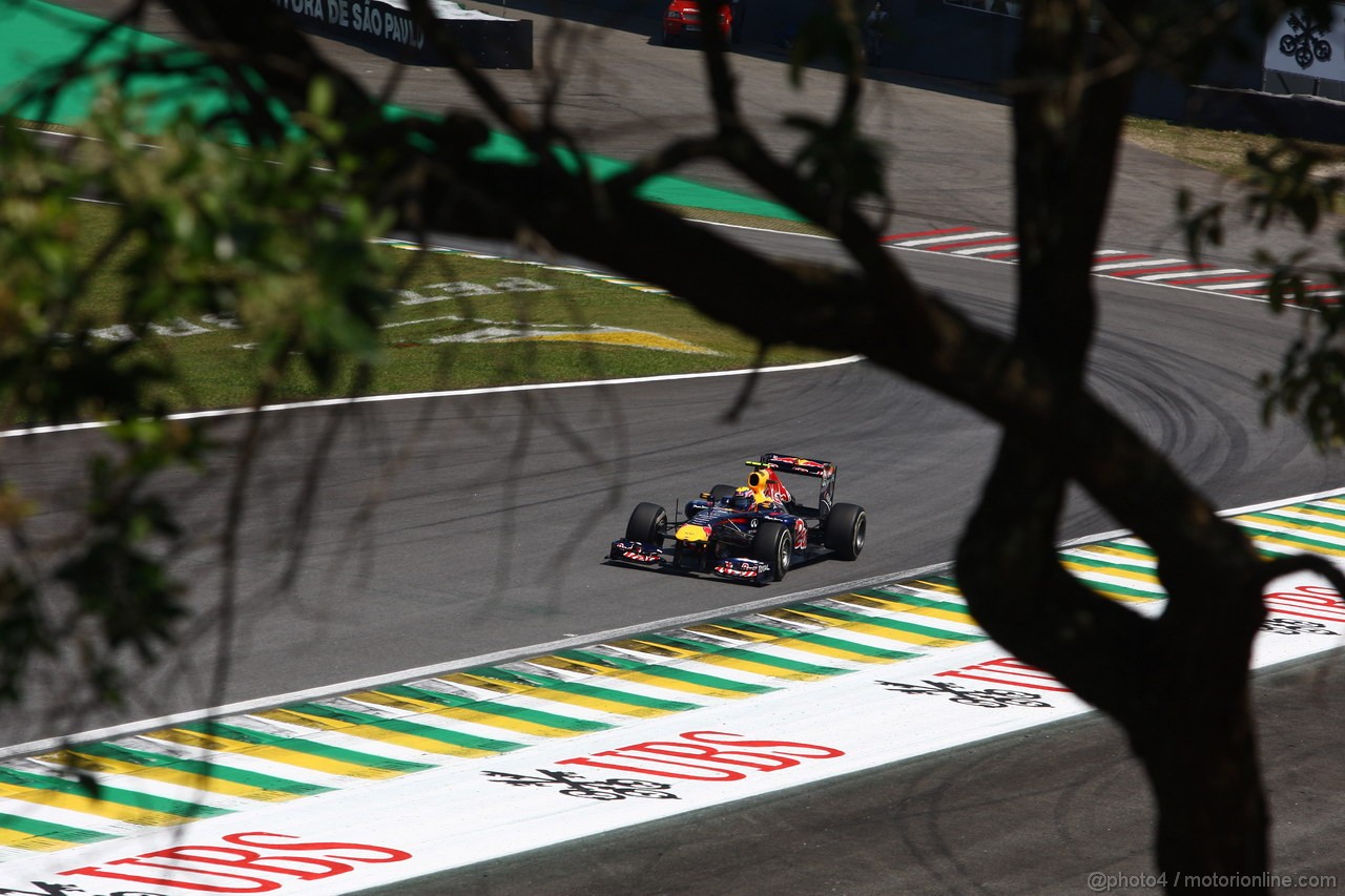 GP BRASILE, 25.11.2011- Prove Libere 2, Venerdi', Mark Webber (AUS), Red Bull Racing, RB7 