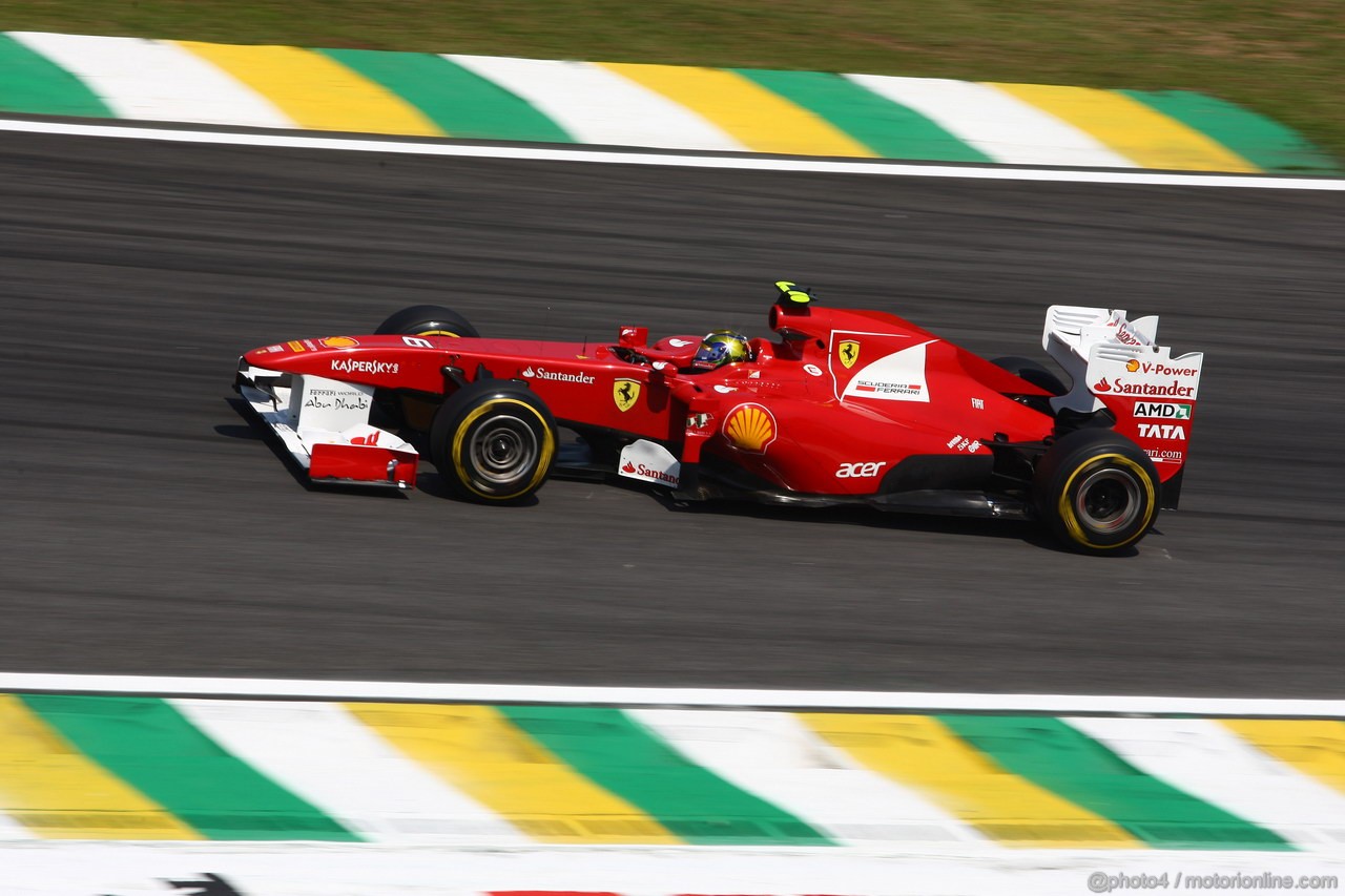 GP BRASILE, 25.11.2011- Prove Libere 2, Venerdi', Felipe Massa (BRA), Ferrari, F-150 Italia 