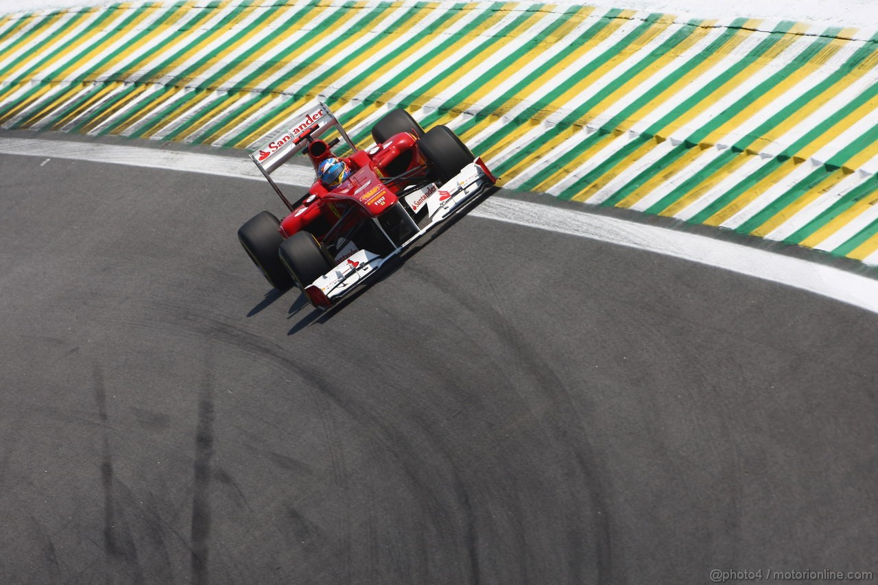 GP BRASILE, 25.11.2011- Prove Libere 2, Venerdi', Fernando Alonso (ESP), Ferrari, F-150 Italia 