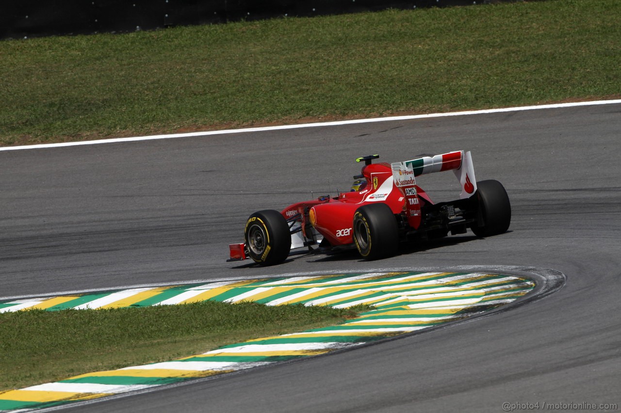 GP BRASILE, 25.11.2011- Prove Libere 2, Venerdi', Felipe Massa (BRA), Ferrari, F-150 Italia 