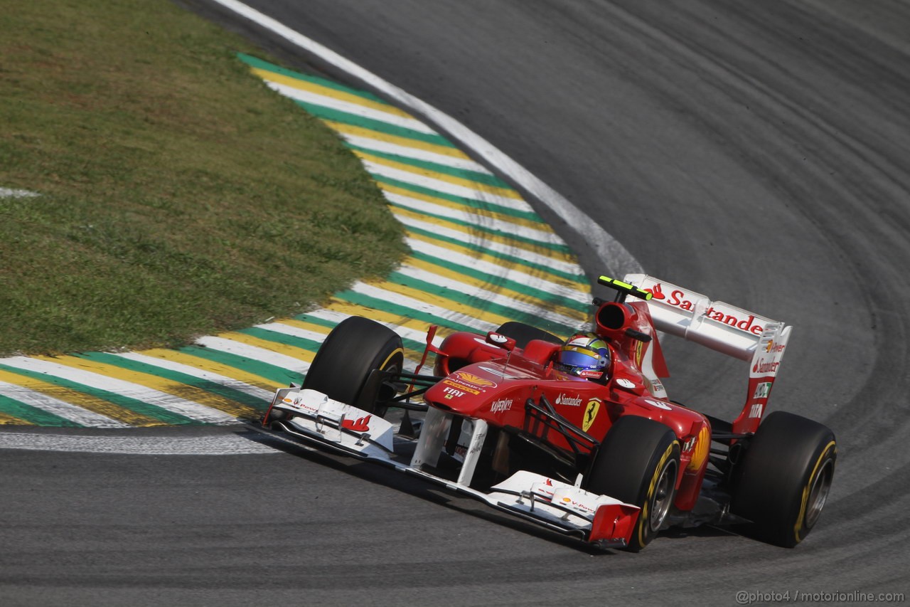 GP BRASILE, 25.11.2011- Prove Libere 2, Venerdi', Felipe Massa (BRA), Ferrari, F-150 Italia 