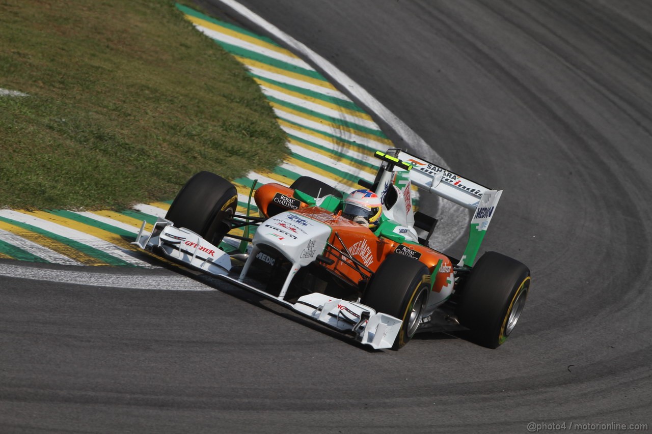 GP BRASILE, 25.11.2011- Prove Libere 2, Venerdi', Paul di Resta (GBR) Force India VJM04 