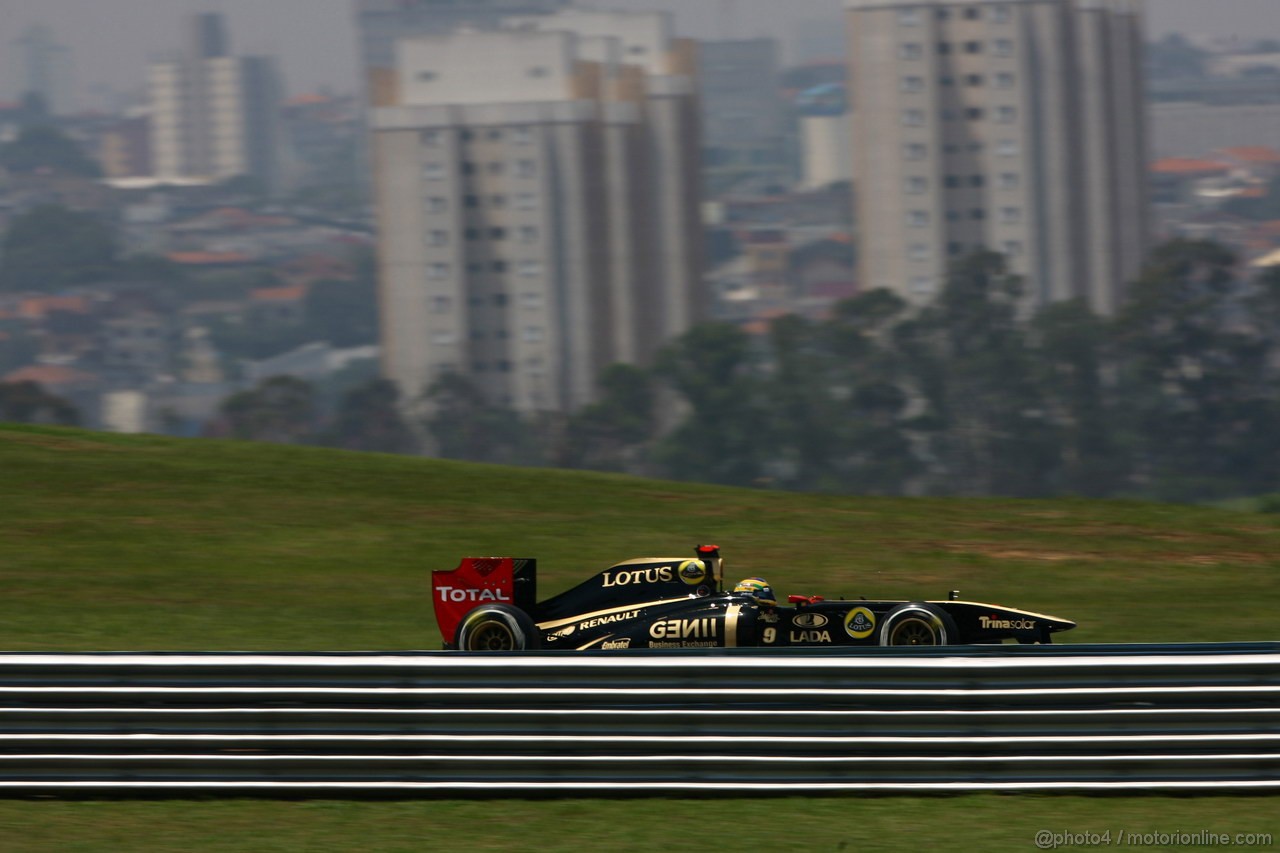 GP BRASILE, 25.11.2011- Prove Libere 2, Venerdi', Bruno Senna (BRA), Lotus Renault GP R31 