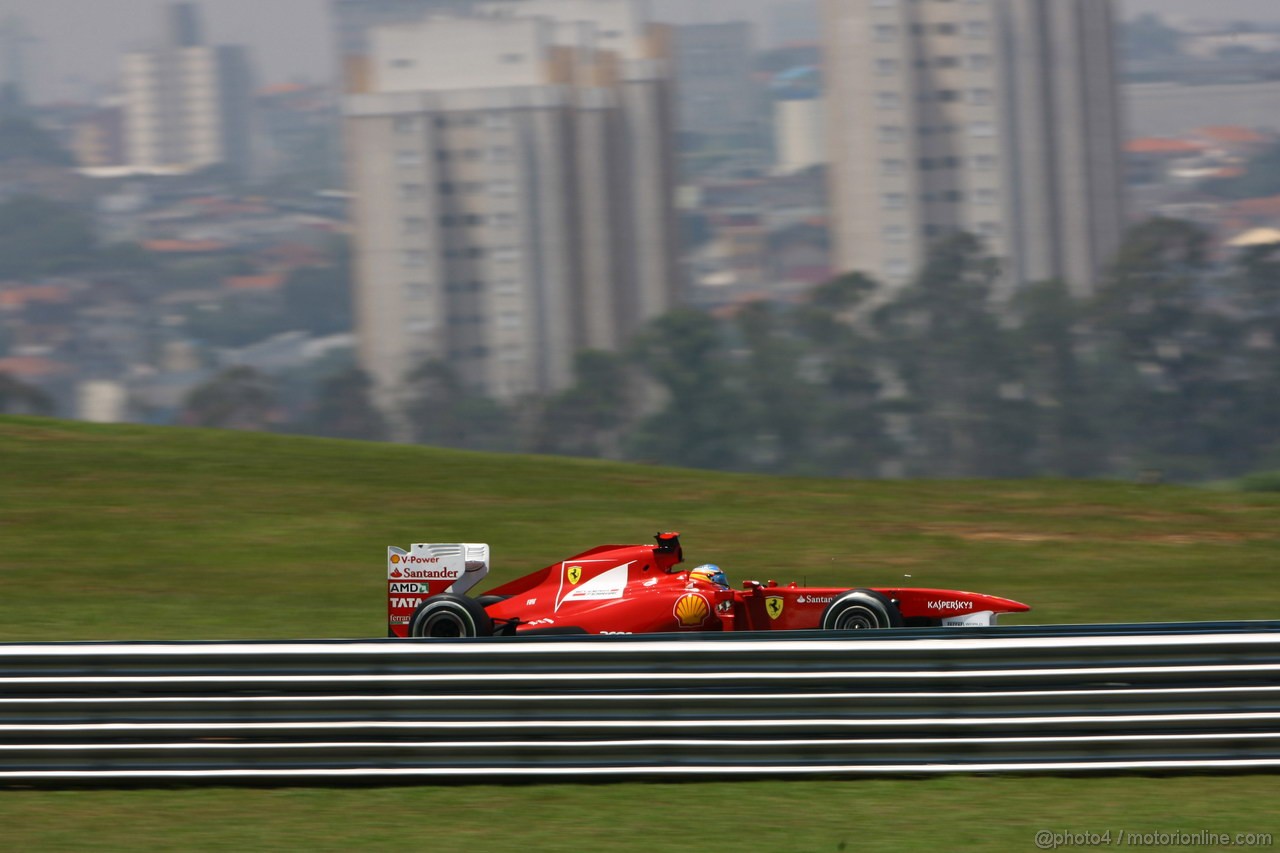 GP BRASILE, 25.11.2011- Prove Libere 2, Venerdi', Fernando Alonso (ESP), Ferrari, F-150 Italia 