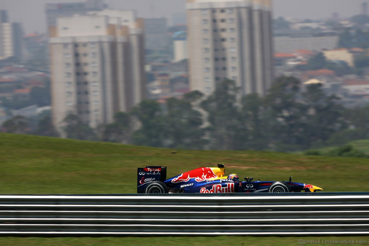 GP BRASILE, 25.11.2011- Prove Libere 2, Venerdi', Mark Webber (AUS), Red Bull Racing, RB7 