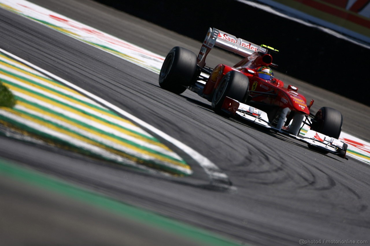 GP BRASILE, 25.11.2011- Prove Libere 2, Venerdi', Felipe Massa (BRA), Ferrari, F-150 Italia 