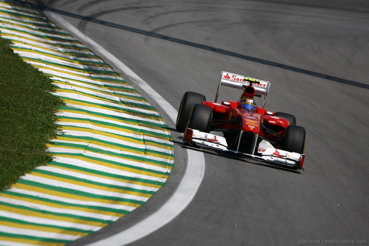 GP BRASILE, 25.11.2011- Prove Libere 2, Venerdi', Felipe Massa (BRA), Ferrari, F-150 Italia 