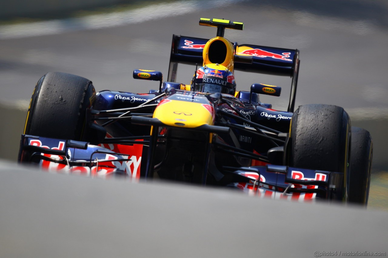 GP BRASILE, 25.11.2011- Prove Libere 2, Venerdi', Mark Webber (AUS), Red Bull Racing, RB7 