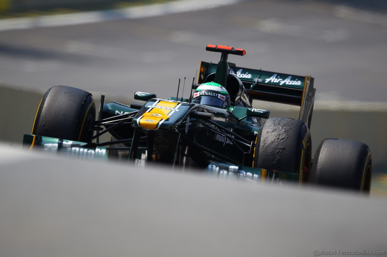 GP BRASILE, 25.11.2011- Prove Libere 2, Venerdi', Heikki Kovalainen (FIN), Team Lotus, TL11 