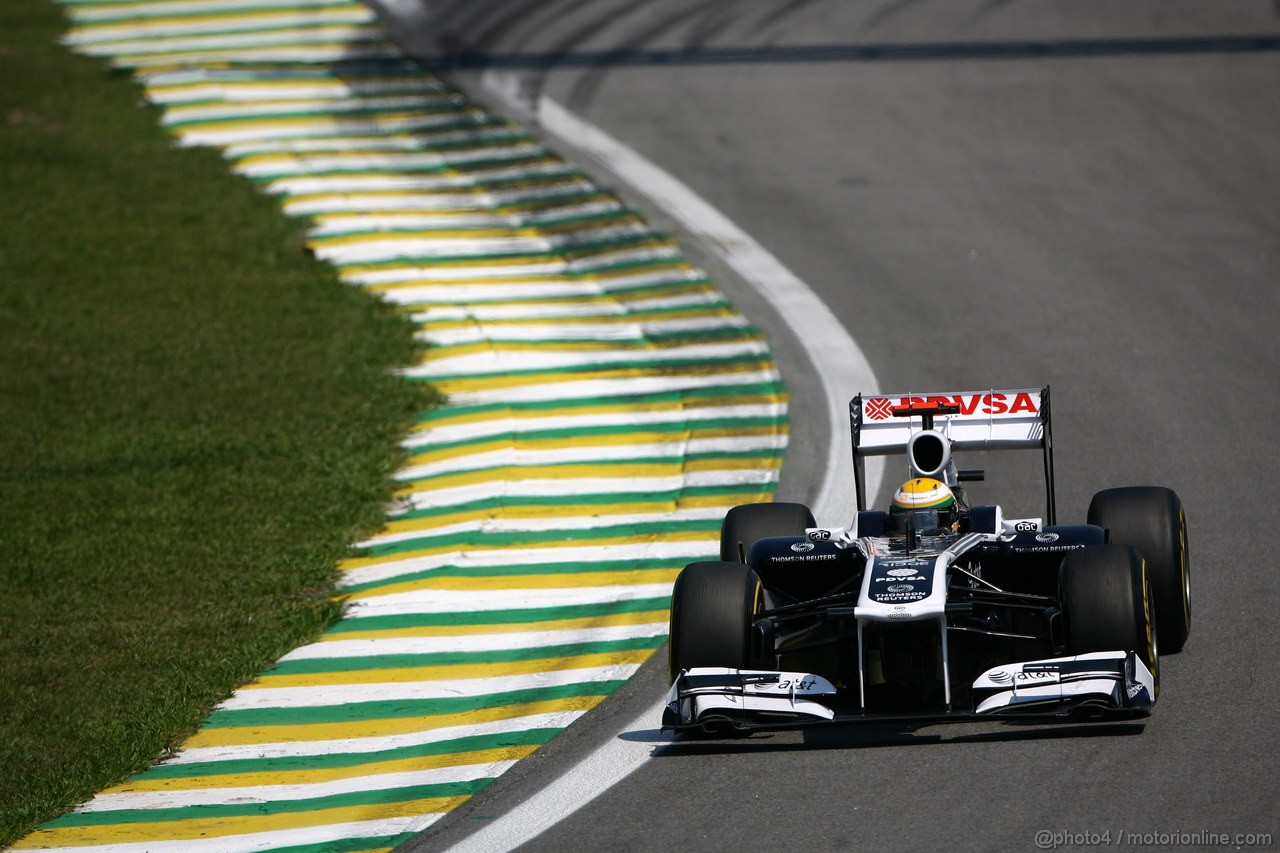 GP BRASILE, 25.11.2011- Prove Libere 2, Venerdi', Rubens Barrichello (BRA), Williams FW33 