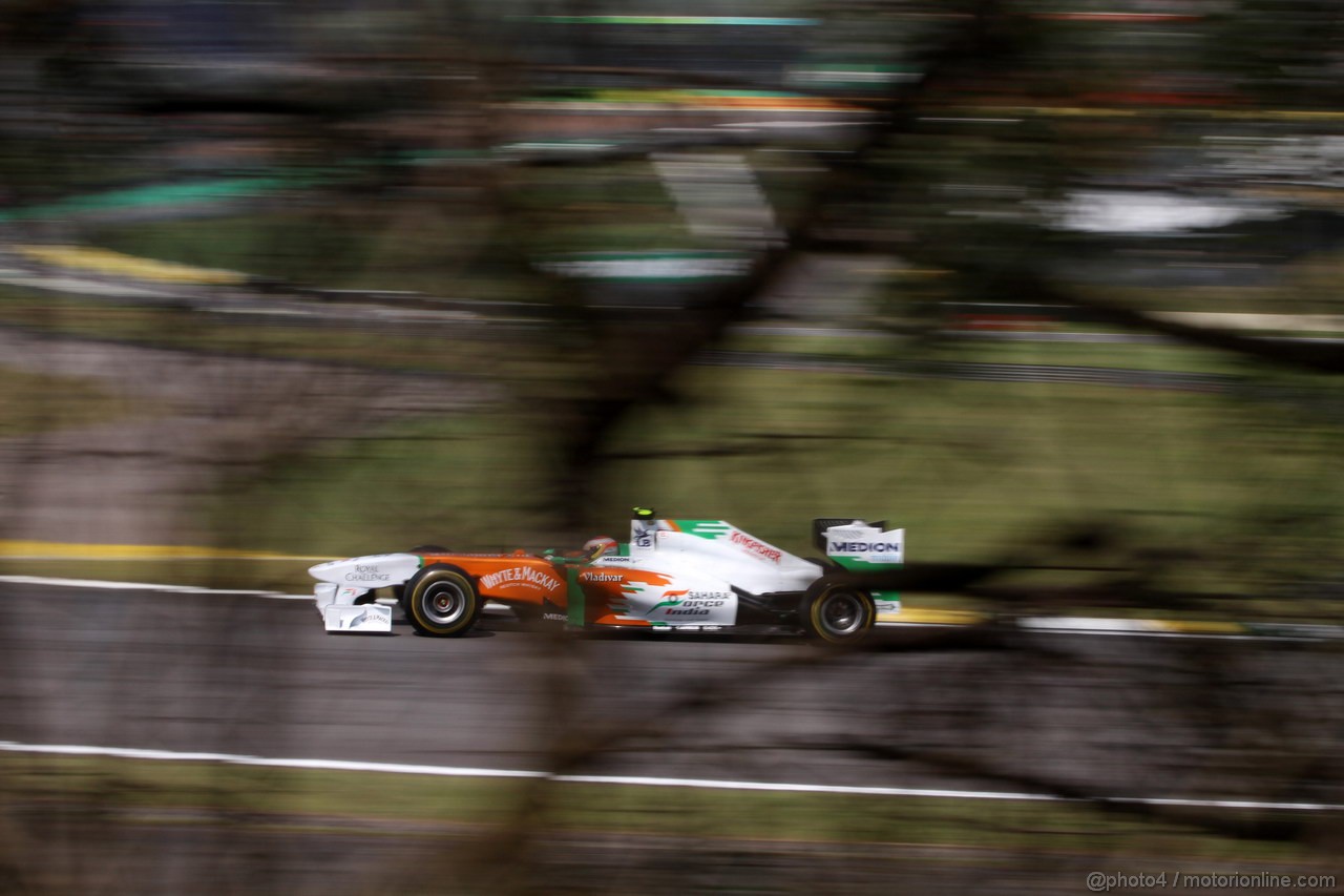 GP BRASILE, 25.11.2011- Prove Libere 2, Venerdi', Paul di Resta (GBR) Force India VJM04 