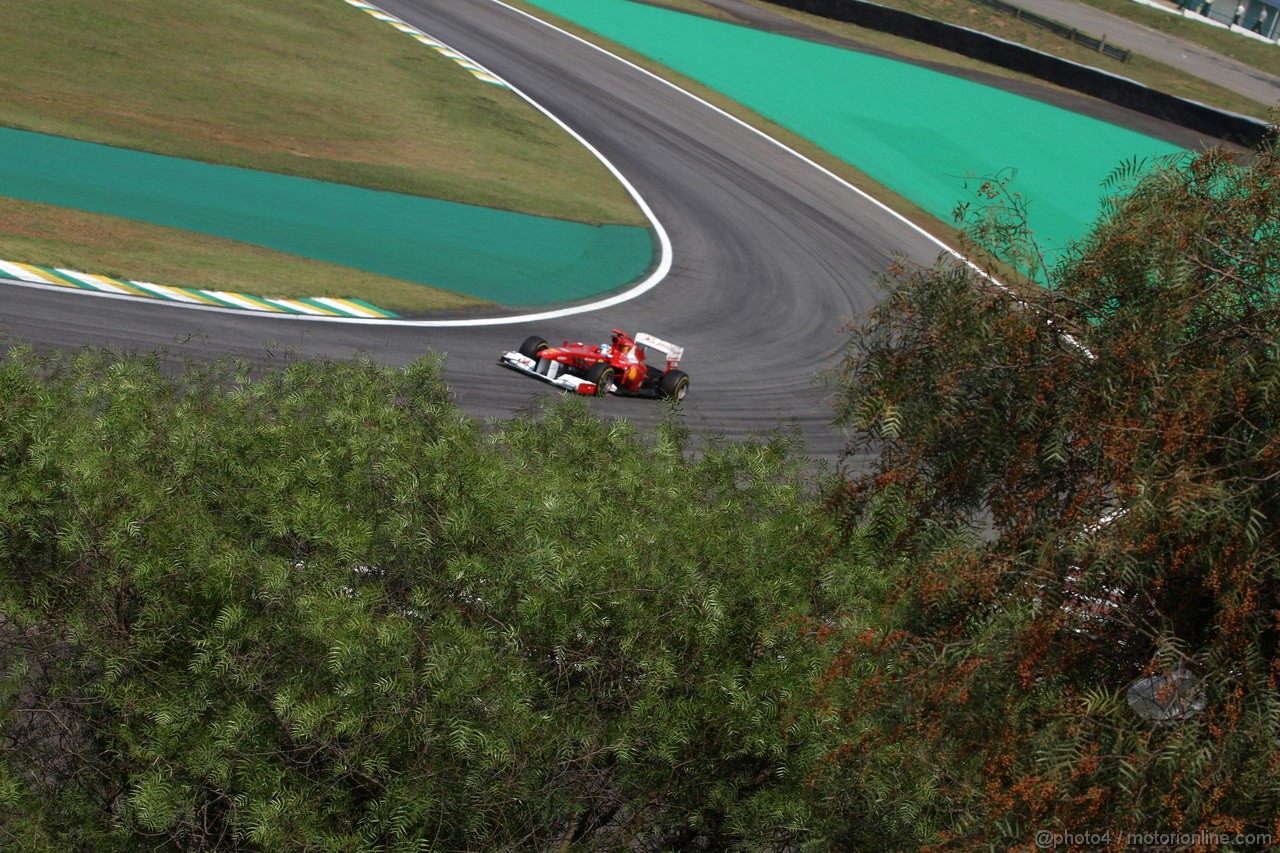 GP BRASILE, 25.11.2011- Prove Libere 2, Venerdi', Fernando Alonso (ESP), Ferrari, F-150 Italia 