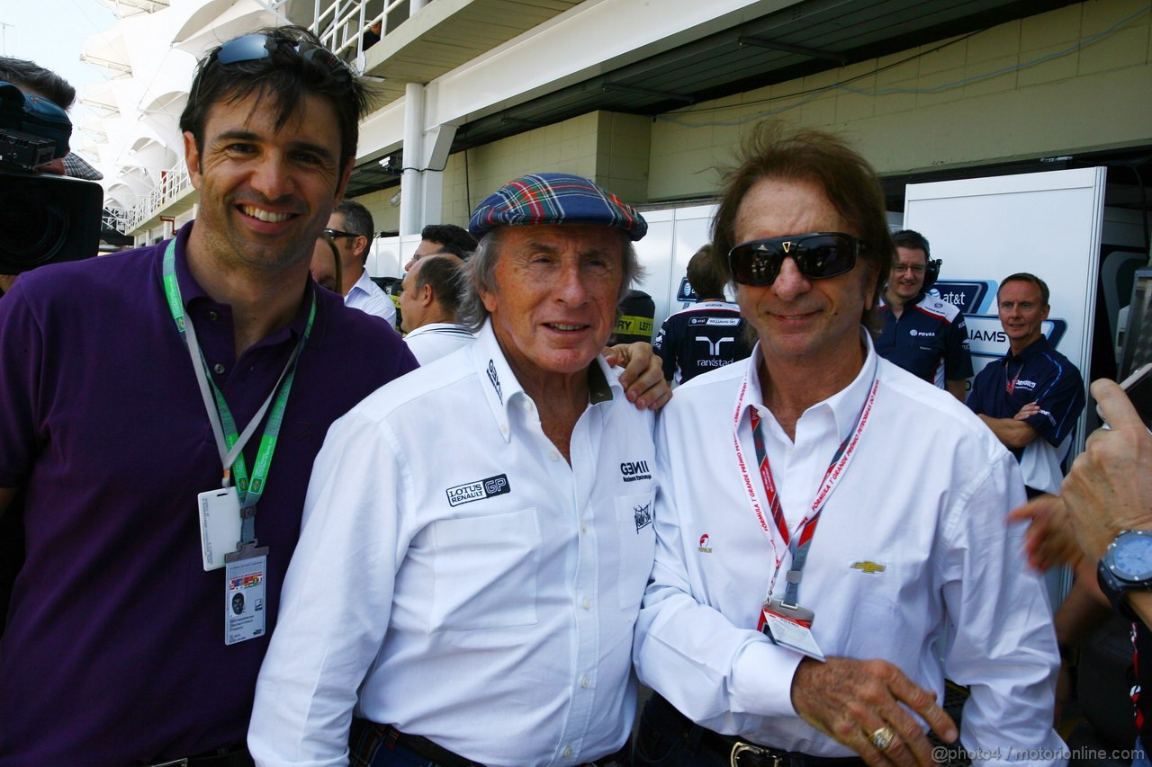 GP BRASILE, 25.11.2011- Prove Libere 2, Venerdi', Christian Fittipaldi, Sir Jackie Stewart (GBR) e Emerson Fittipaldi (BRA), Ex F1 Champion 