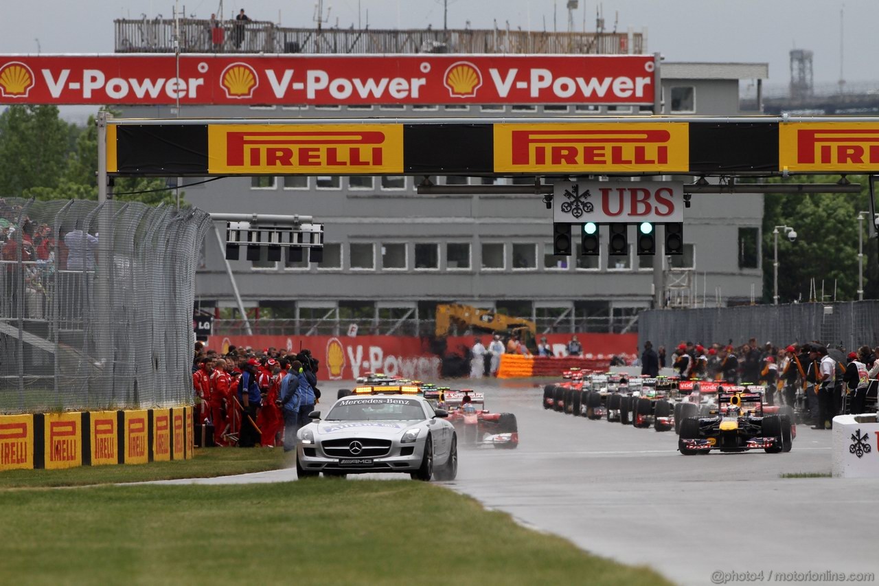 GP CANADA, 12.06.2011- Gara, The partenza of the race with Safety car 