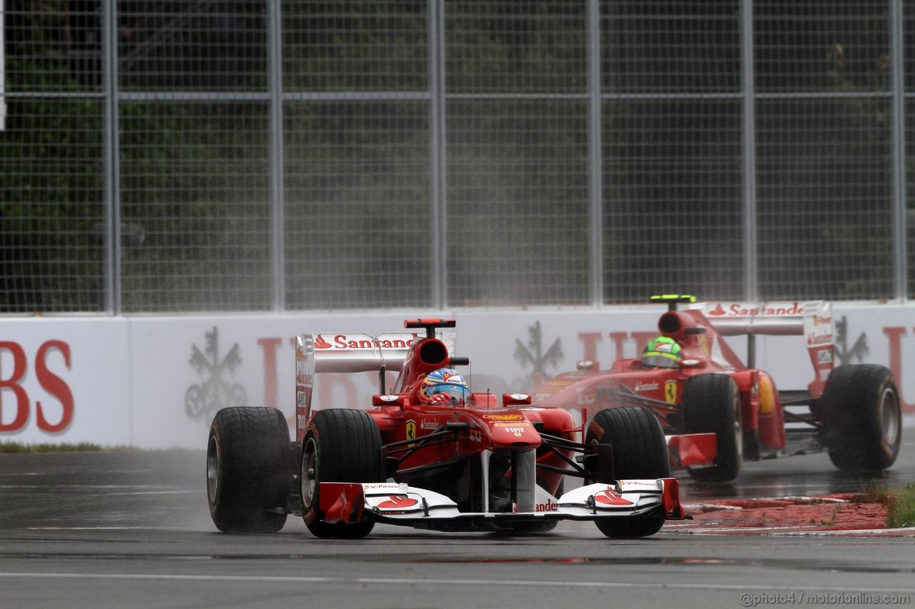 GP CANADA, 12.06.2011- Gara, Fernando Alonso (ESP), Ferrari, F-150 Italia e Felipe Massa (BRA), Ferrari, F-150 Italia 