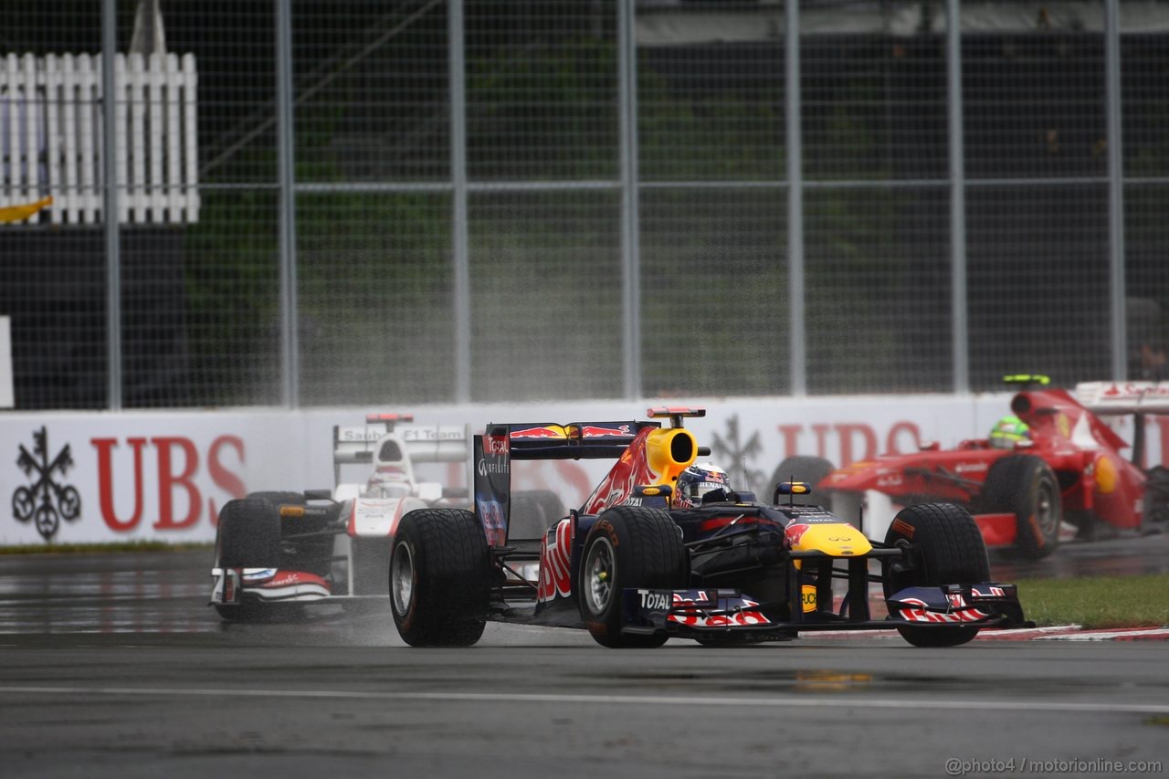 GP CANADA, 12.06.2011- Gara, Sebastian Vettel (GER), Red Bull Racing, RB7 davanti a Kamui Kobayashi (JAP), Sauber F1 Team C30 