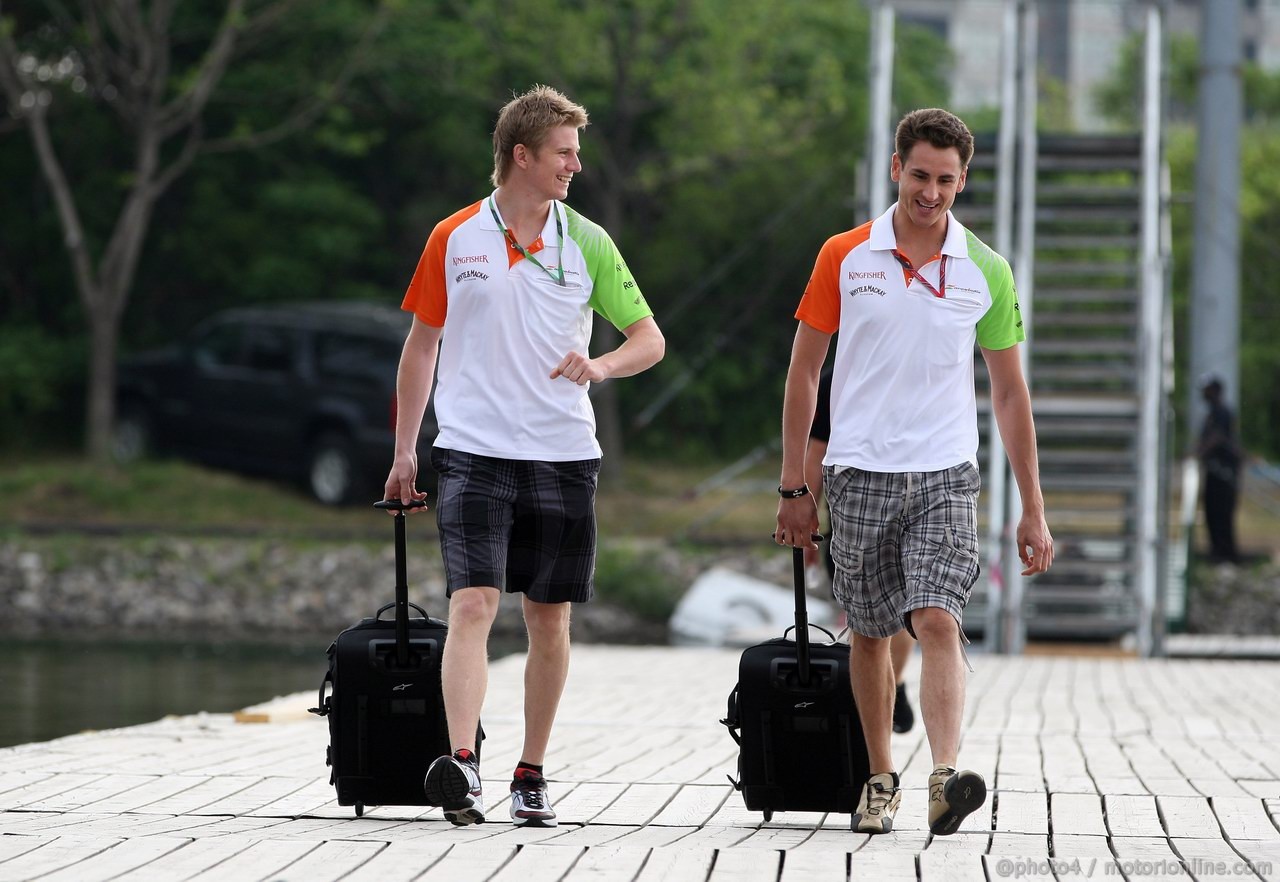 GP CANADA, 09.06.2011- Nico Hulkenberg (GER), Force India F1 Team, Test Driver e Adrian Sutil (GER), Force India F1 Team, VJM04 
