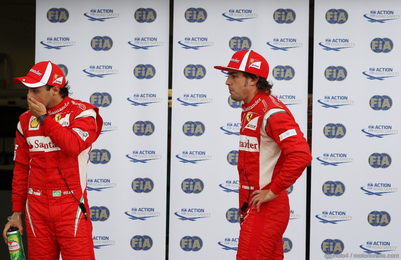 GP CANADA, 11.06.2011- Qualifiche, Felipe Massa (BRA), Ferrari, F-150 Italia terzo e Fernando Alonso (ESP), Ferrari, F-150 Italia secondo