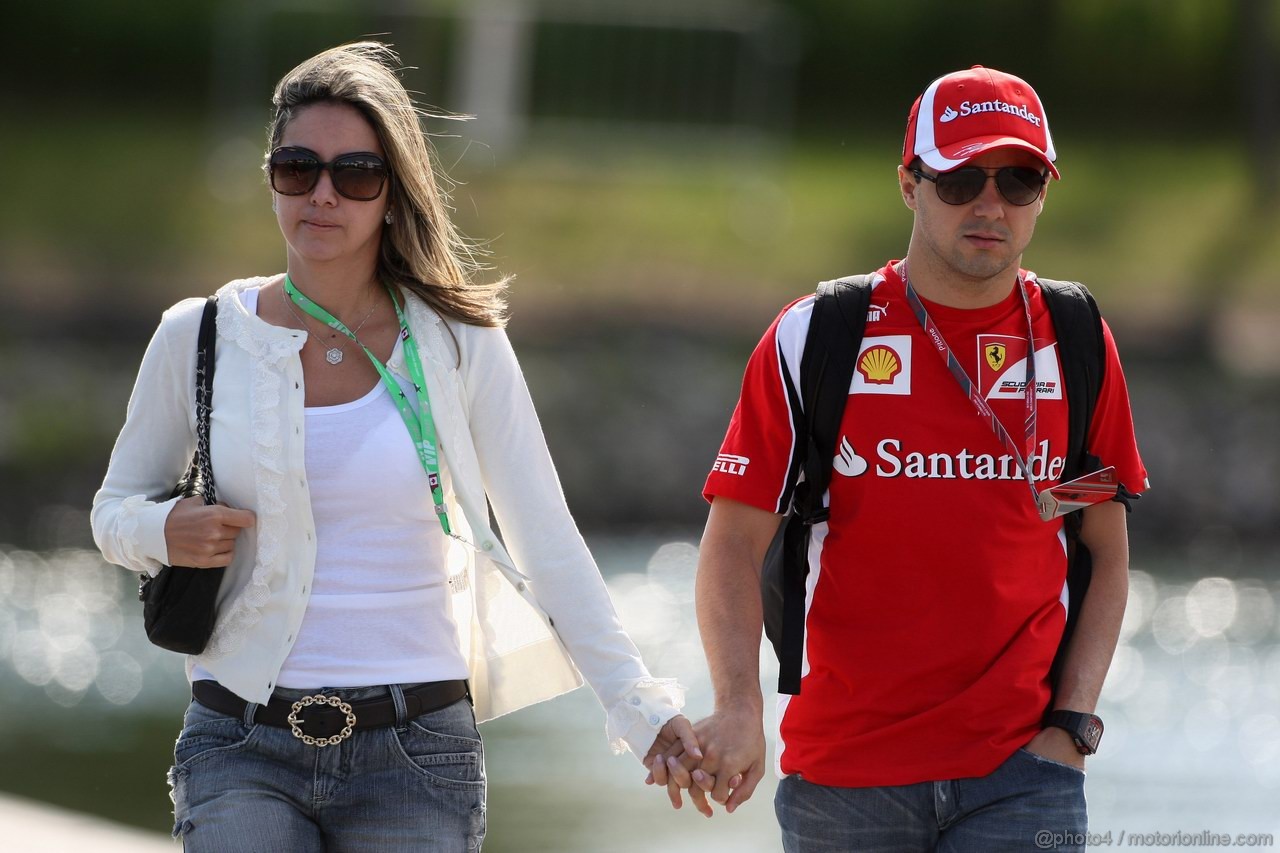 GP CANADA, 10.06.2011- Felipe Massa (BRA), Ferrari, F-150 Italia e sua moglie Raffaela Bassi (BRA)
